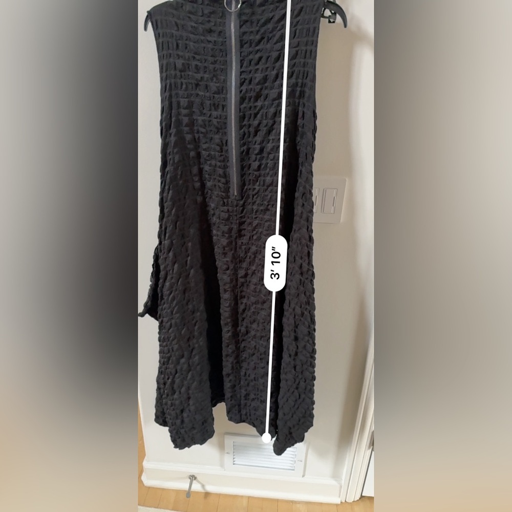 IC Collection Textured Bubble Check Mock Neck Swing Waistless Midi Dress S NWOT - Picture 12 of 14